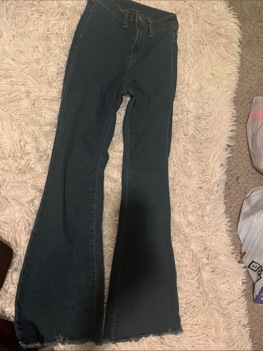 SHEIN Dark Blue Flared Kids Jeans